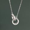 Double Circle Link Necklace Minimalist Jewelry Interlocking Creative Unique Gift Niche Light Luxury Accessory