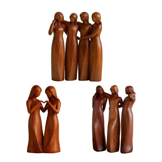 Figurka sestry stojící 2/3/4 ženy dřevěná socha dárky přátelství pro nejlepší přítelkyně ženy stolní ozdoba do obývacího pokoje ložnice kancelářský stůl