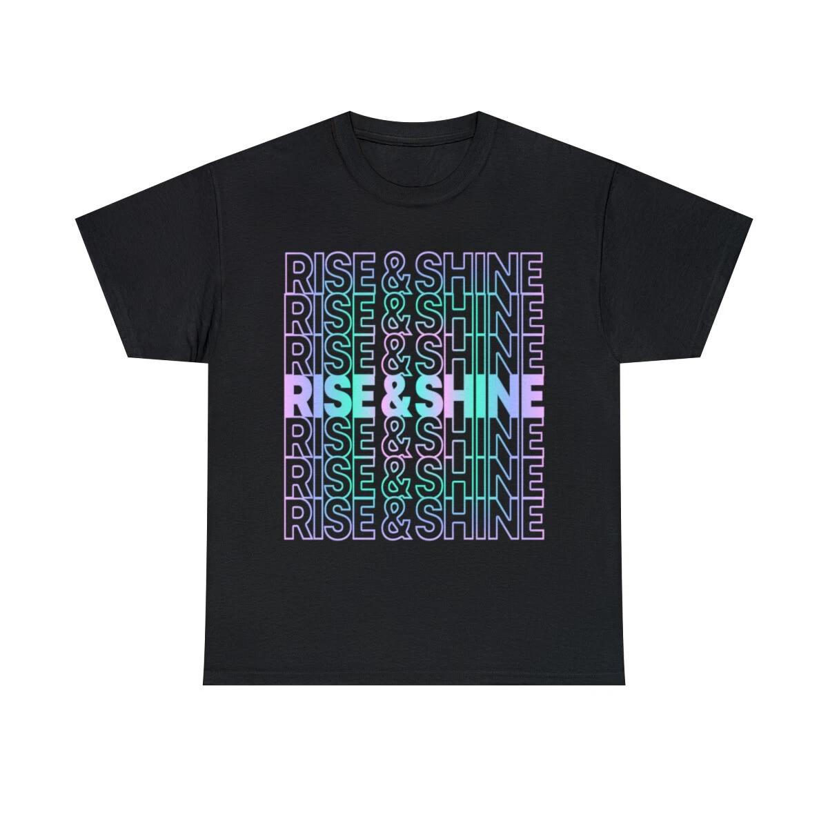 Rise And Shine Retro Graphic Tee Shirt, S-5XL S