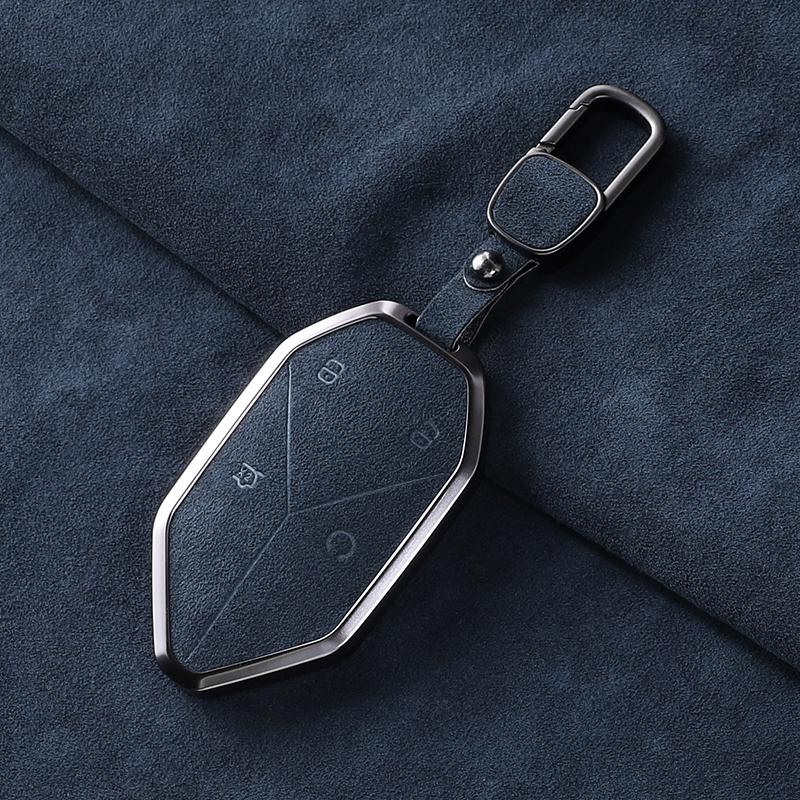 Alcantara Car Key Case Bag For BYD Equation Leopard 5 8 Titanium 7/ Titanium 3 KeyChain Interior Decor Accessories