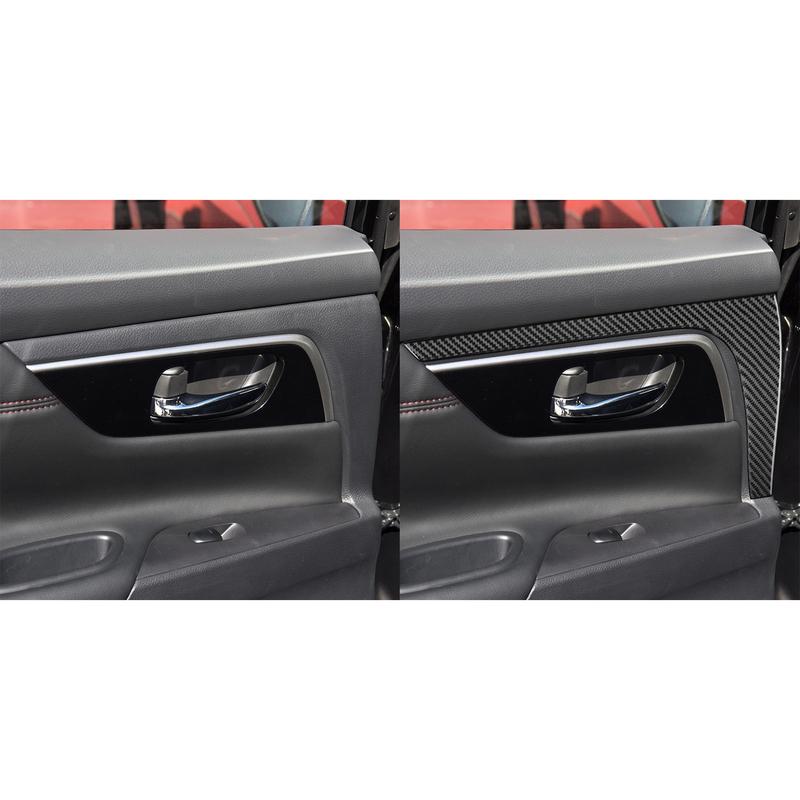 For Nissan Altima 2013-2018 Real Carbon Fiber Rear Door Trim Strip Sticker Auto Interior Decorative Decal Accessory