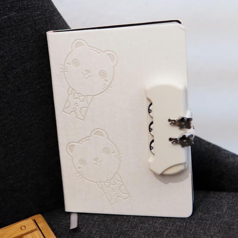 Buy Cartoon Pattern PU Leather Cover Notebook with Combination Lock