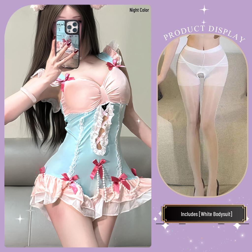 Jinxiao Temptation Lingerie: Sexy Maid Uniform & Pure Swimsuit Set