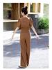 Summer 2024 Women's Two-Piece Suit: Chic Casual Tops & Wide-Leg Pants