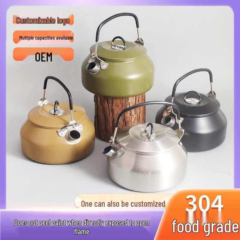 Portable Outdoor 304 Stainless Steel Camping Kettle and Coffee Pot