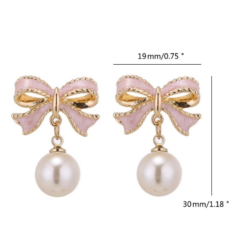 Exquisite Bowknot Drop Earrings Accessory Unique Ear Pendant Delicate Bowknot Ear Hooks Adornment for Daily Wear Dates