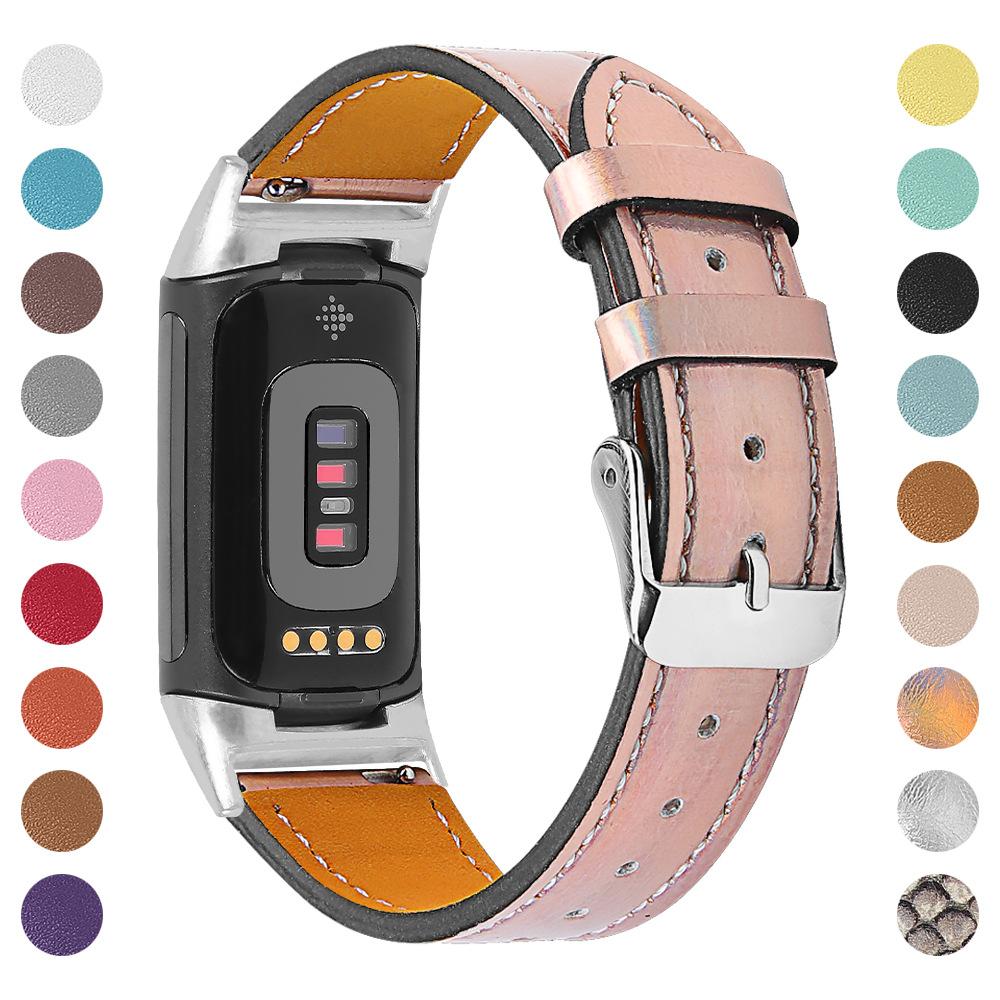 Replacement Genuine Leather Watch Strap For Fitbit Charge 3/4, Unisex
