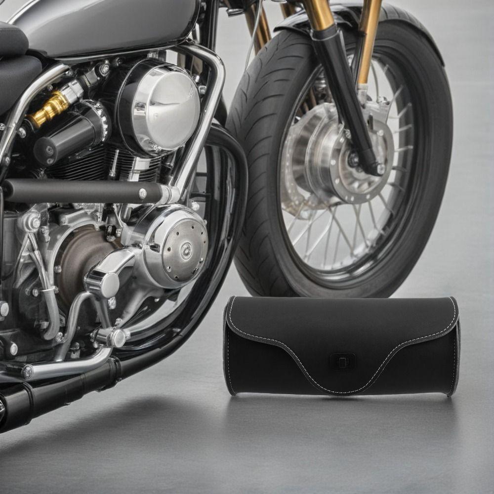 Waterproof Motorcycle Tool Bag Retro Front Fork Barrel Bag Sturdy Saddle Tail Pack  Outdoor Riding