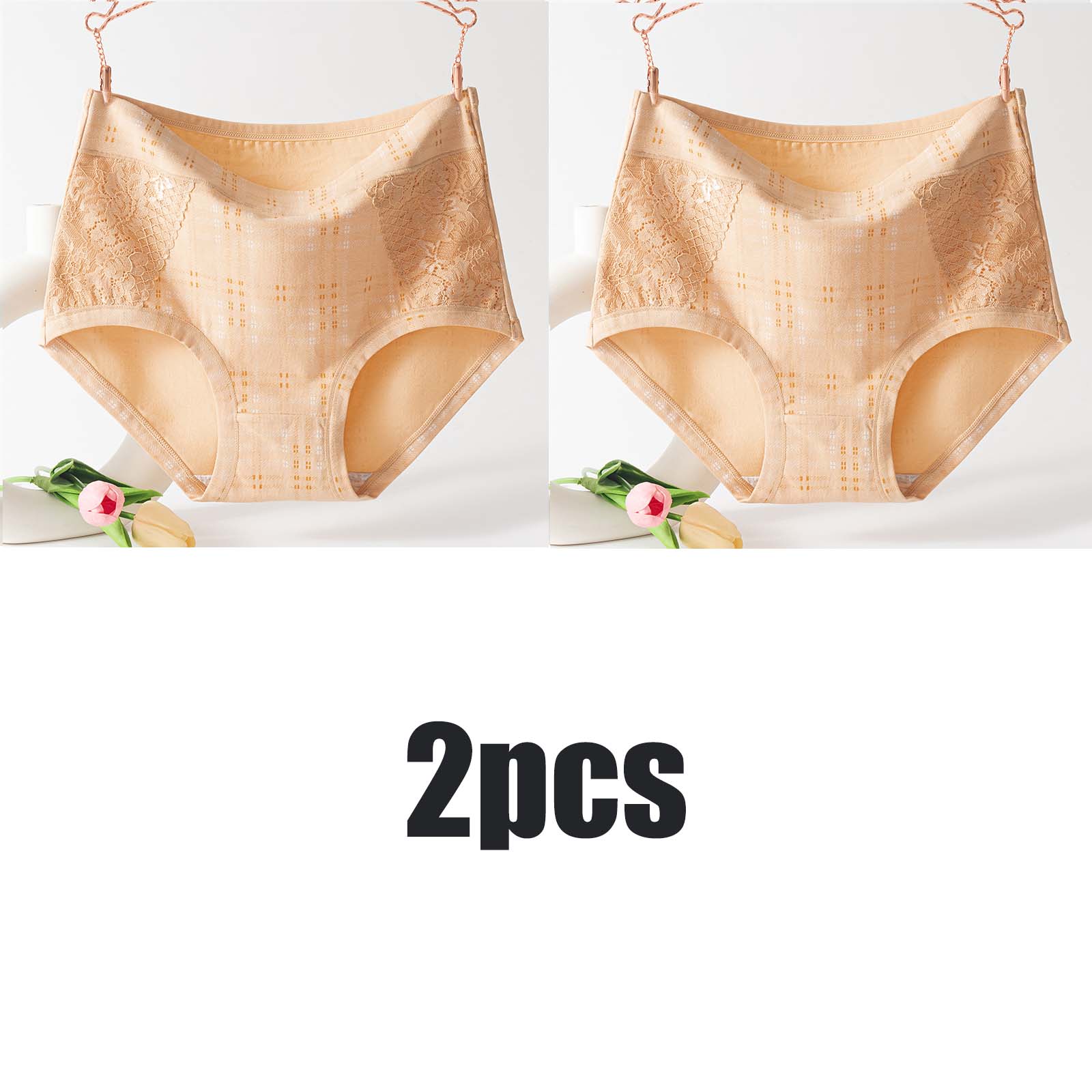 

2 шт. Жіночої великої розширеної та протизадушливої ​​зручної нижньої білизни з високою талією, яку можна носити до 200 фунтів 5XL