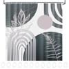 Aesthetic Abstract Arch Shower Curtain Machine Washable Waterproof Sun Arch Bath Curtain for Bathroom Dormitory Living Room