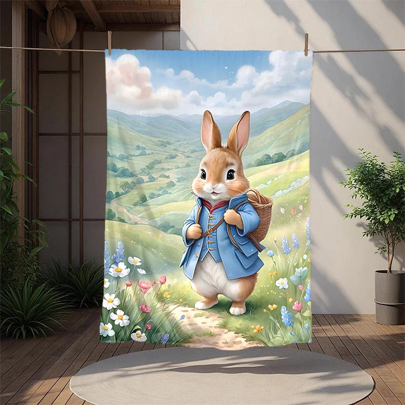 Peter Rabbit Flannel Blanket Soft Warm All-Season Throw, Design for Camping, Car Travel, Hiking Sofa, Bed, Office Perfect Gift for Parties