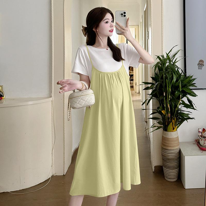 2026 Summer Fashion Elegant Maternity Dress - Stylish Patchwork Loose Fit