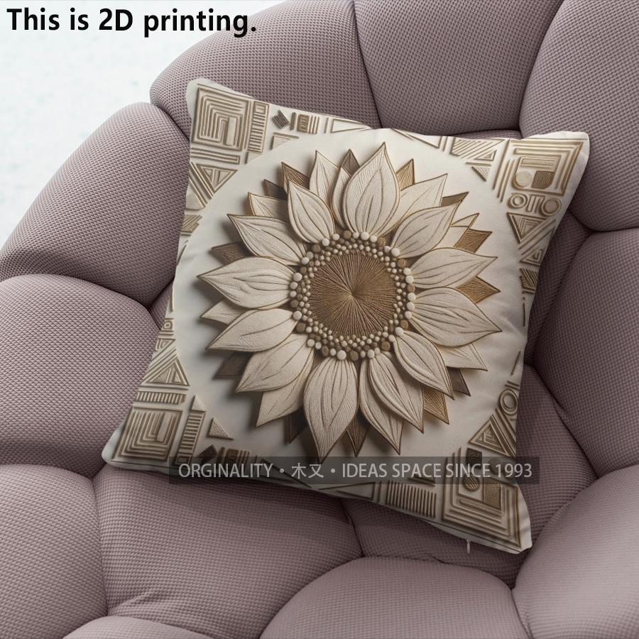 Boho Sunflower Throw Pillow Covers Pattern Cushion Cover Suitable For Sofa Bedroom Car Pillow Cover