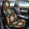 Rnyleeg Vintage Car Seat Cover,Front Seat Cover Boho Style Mandala Floral Print Car Front Saddle Blanket For Front Seats Protector,One Piece Only