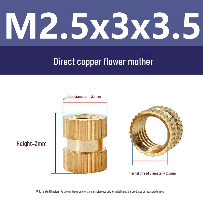 M1-M10 Knurled Brass Heat Insert Nut for Injection Molding