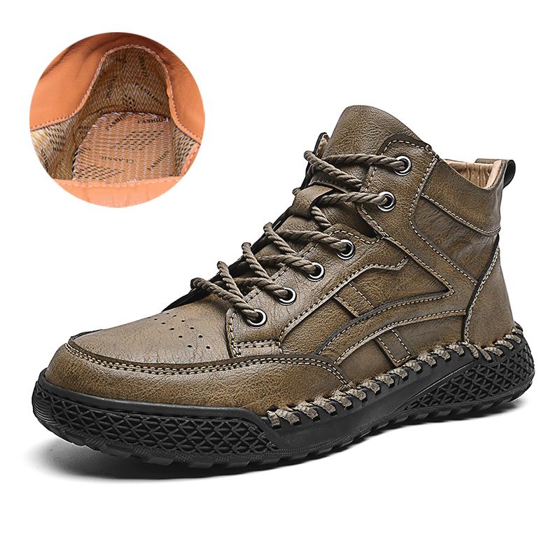 Cizme din piele naturală lucrate manual Pantofi pentru bărbați Botine confortabile pentru bărbați Pantofi ocazional Pantofi pentru scule de exterior