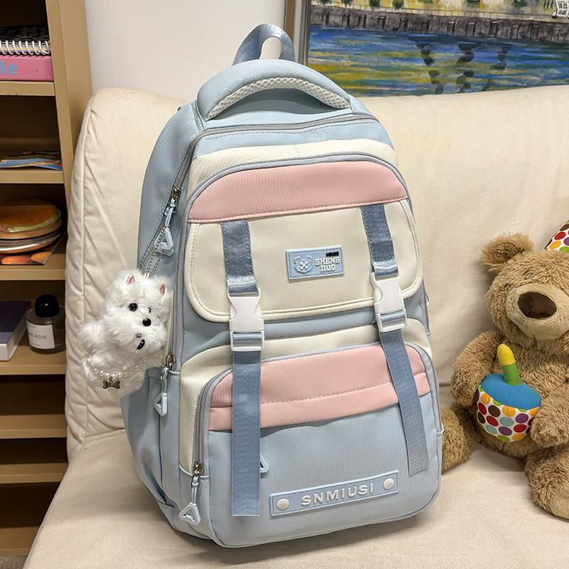 Children's Schoolbags Elementary School Girls Junior High School Color Combination High Value and Dirt Resistant Backpack