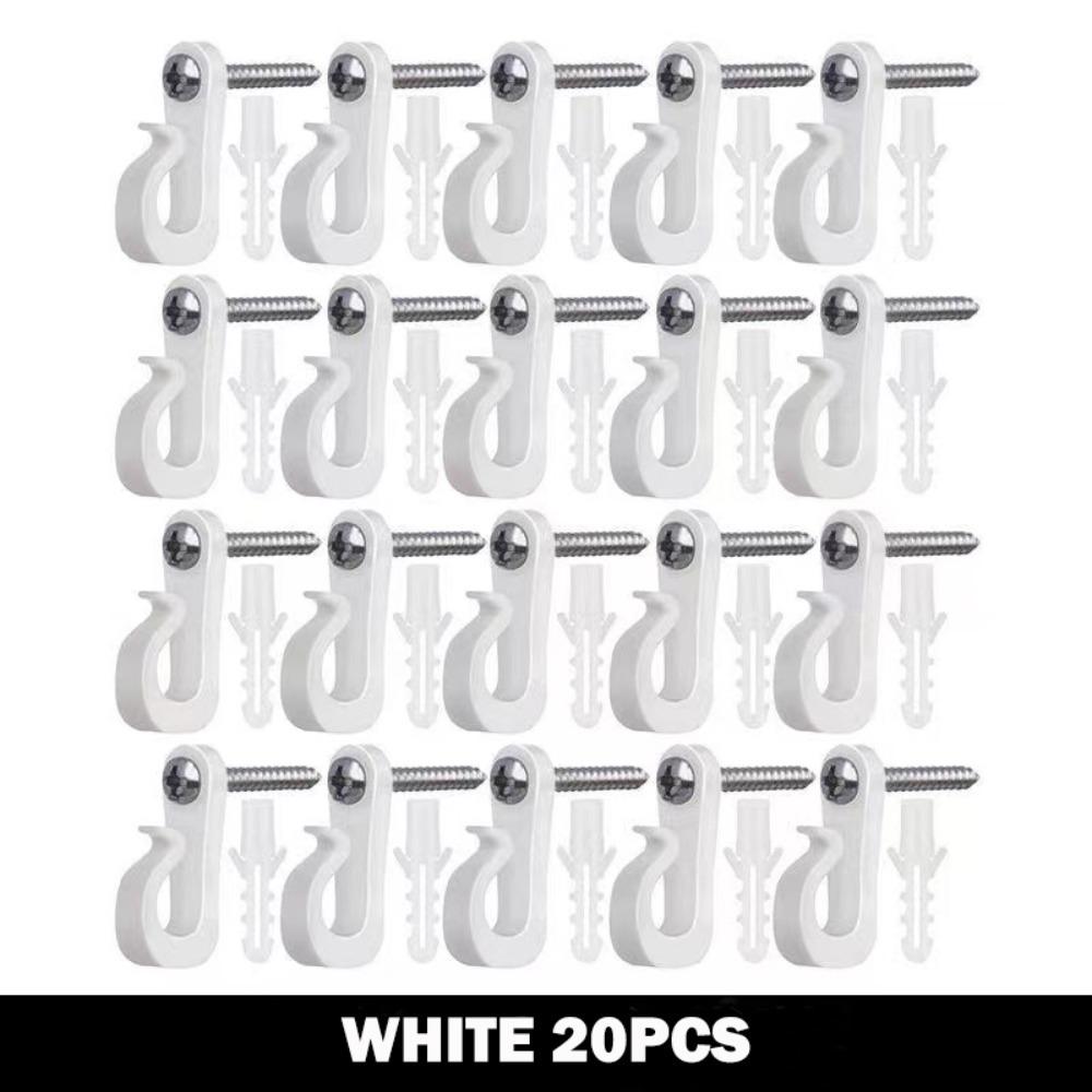 New With Screw Lights Hook Plastic Black White Garage Hooks Lights Holder Indoor And Outdoor