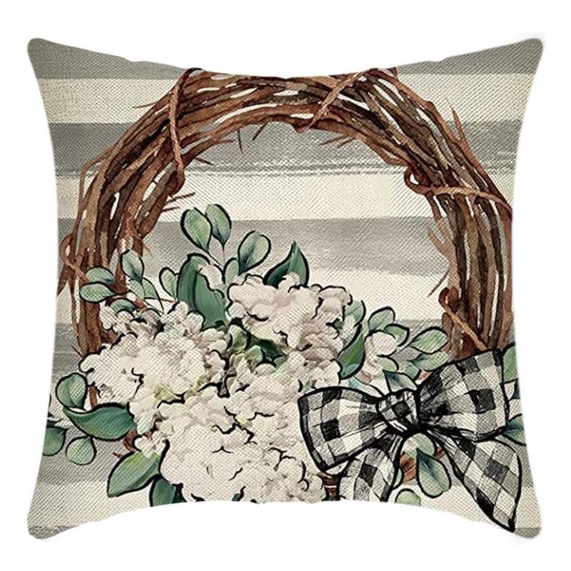 New Christmas Throw Pillow, Polyester Linen, Festive Dress Cushion, Bedroom Living Room Square Pillow, Cushion Pillow Case