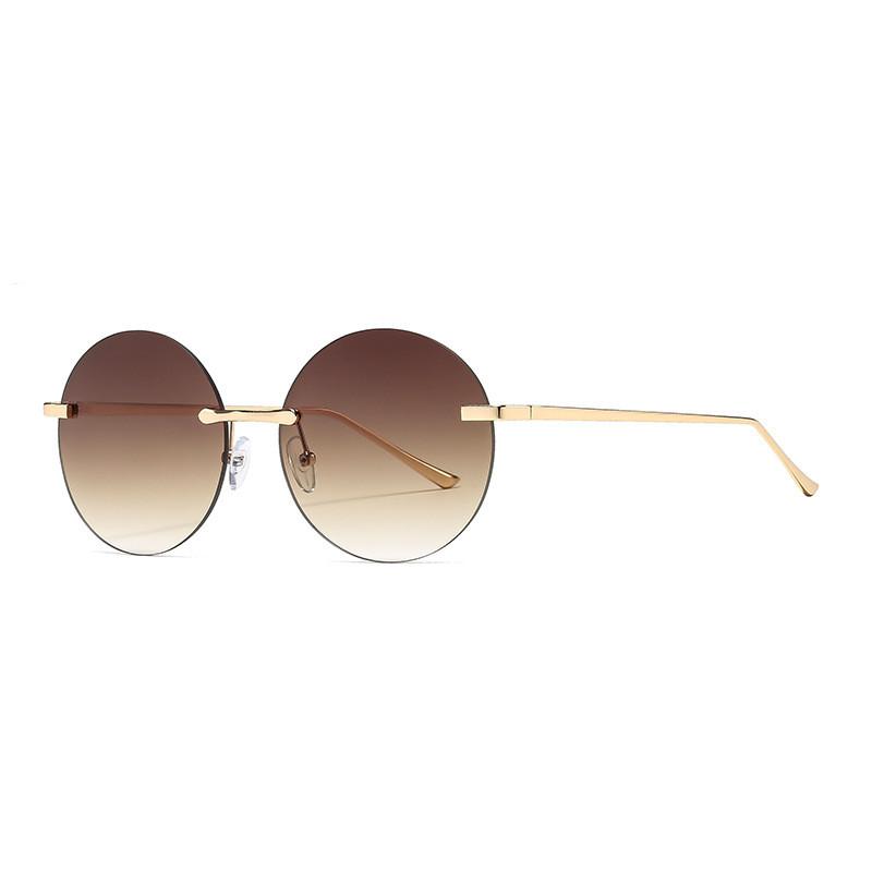 Modern Round Frame Sunglasses For Women With Pc Lenses And Sun Protection