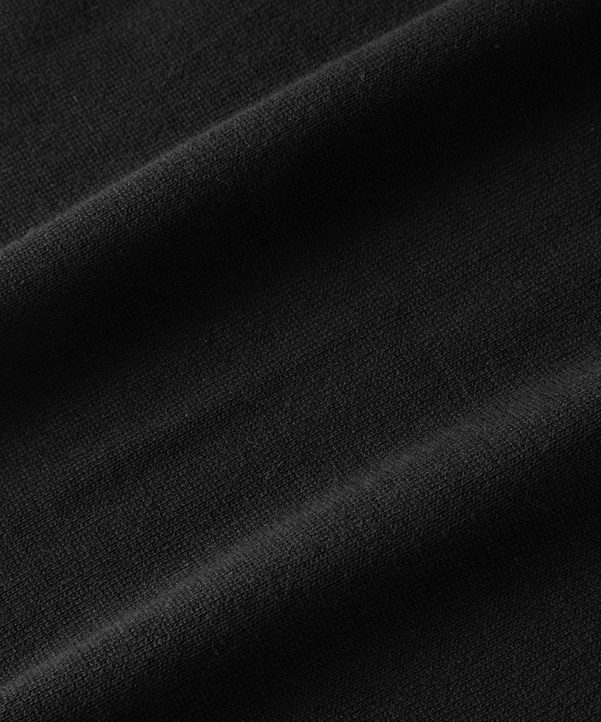 Teildeon Cotton Knit Polo Short Shirt Black