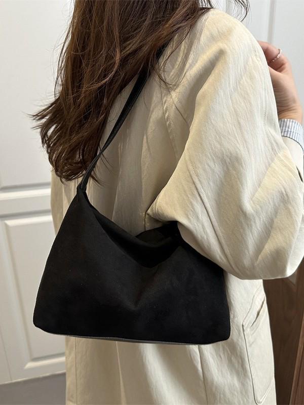 Bolso de Mano para Hombro y Cruzado de Ante Retro Coreano Otoño/Invierno 2025