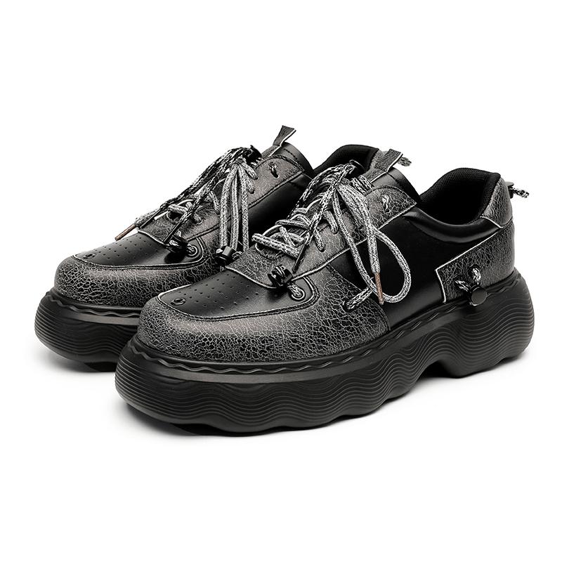 Casual Derby Thick Soled Shoes Fashion Designer Style Leisure Outdoor Party Handsome Youth Shoes for Daily Streets Versatile