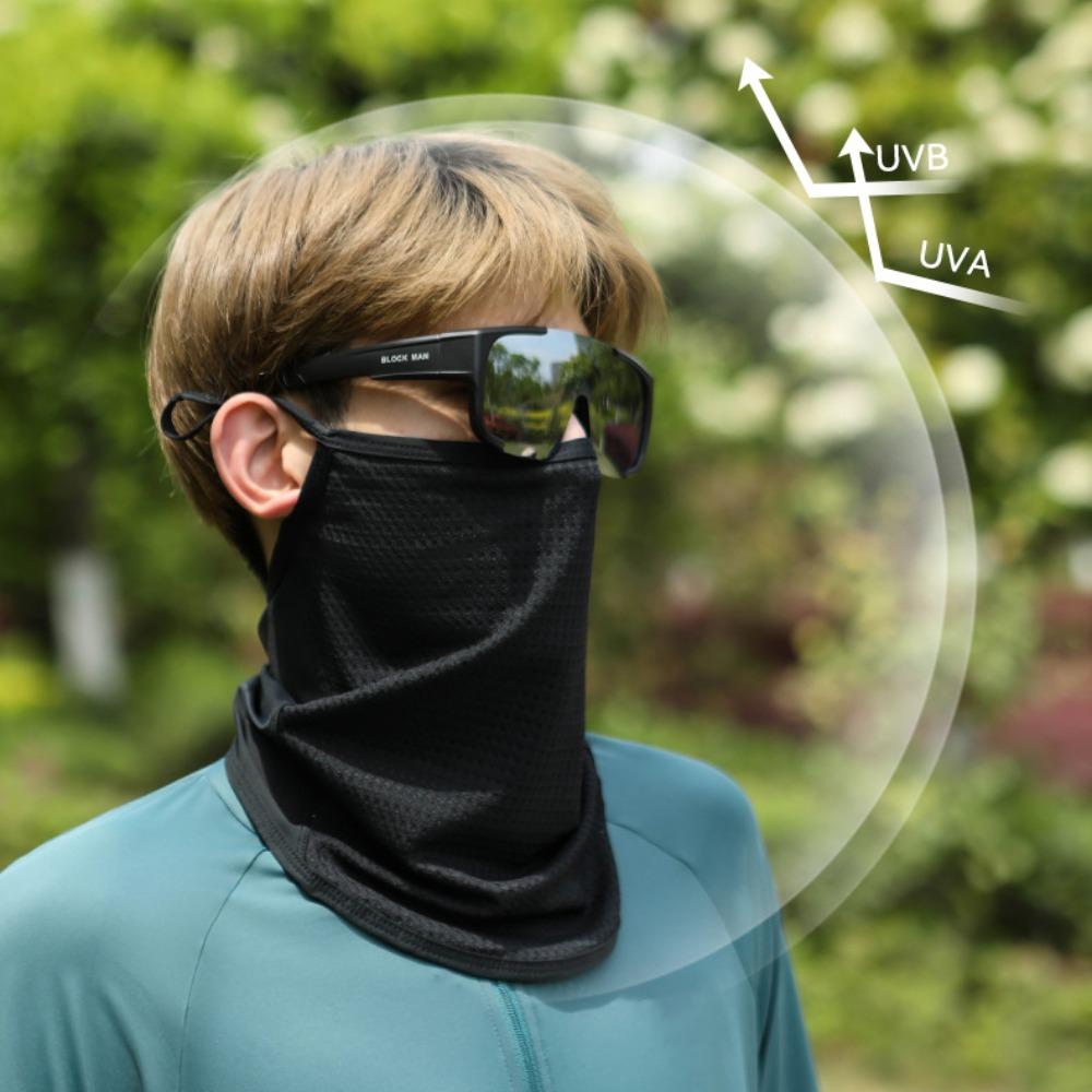 Sunshade Sunscreen Face Cover Solid Color UV Protection Veil Men's Sunscreen Face Mask  Hiking