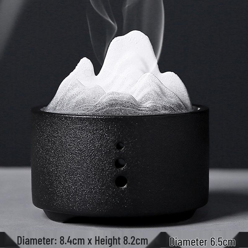 Creative Ceramic Incense Burner: Thousand Li of Rivers and Mountains Design, with Lid for Sticks and Coils, Aromatherapy Home Ornament