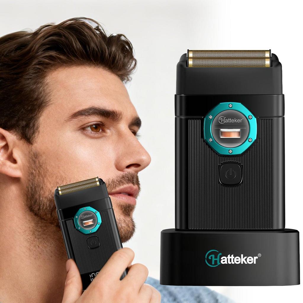 Hatteker Magnetic Levitation Motor Shaver Double Floating Blades with Base & USB Charging