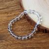 Genuine Clear Quartz Bead Bracelet Women Men Natural Stone Rock Crystal Elastic Bangle Purify the Soul Yoga Meditation Jewelry