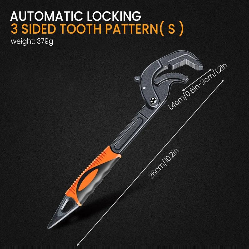 Wrench High Carbon Steel Multi Functional Adjustable Self Locking Ratchet Open End Wrench Manual Repair Tool