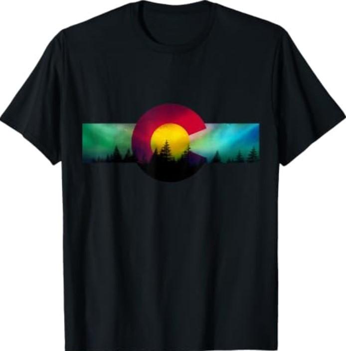 Colorado Flag Vintage Rocky Mountains Hiking Nature T-Shirt