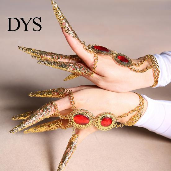 Finger Bracelet Golden 5 Long Nails Ethnic Belly Girls Dance Props Indian Thai Female Bangle Stage Performance Women