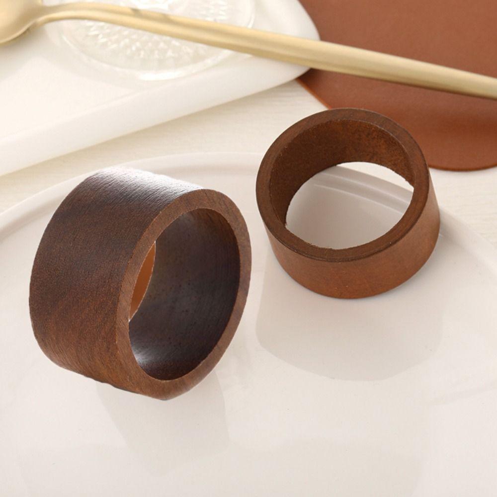 3PCS Fashion Napkin Buckle Wood Table Napkin Holder Creative Wooden Napkin Rings  Restaurant