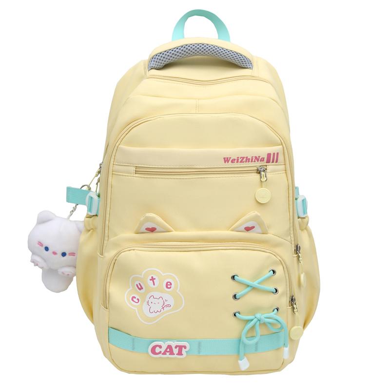 Middle School Student Schoolbag Women's Lightweight Backpack Cartoon Cat Large Capacity Backpack