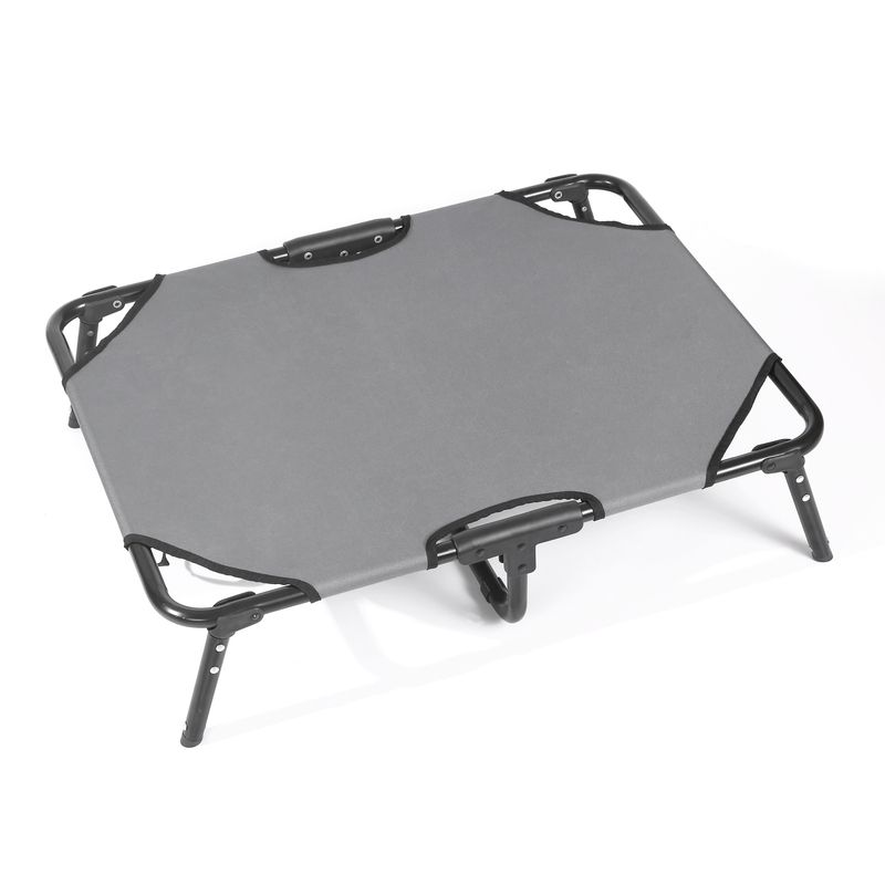 

Cat Bed Kennel All Year Round Neutral Foldable Installation-Free off-Ground Pet Camp Bed Medium and Large Golden Retriever Pet Supplies S-61x46x14 (within 7.50kg) Gray