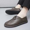 Autumn New Men's Loafers Soft Soled Comfortable Flat Bottom Walking Shoes Outdoor Park Versatile Men's Business Leather Shoes