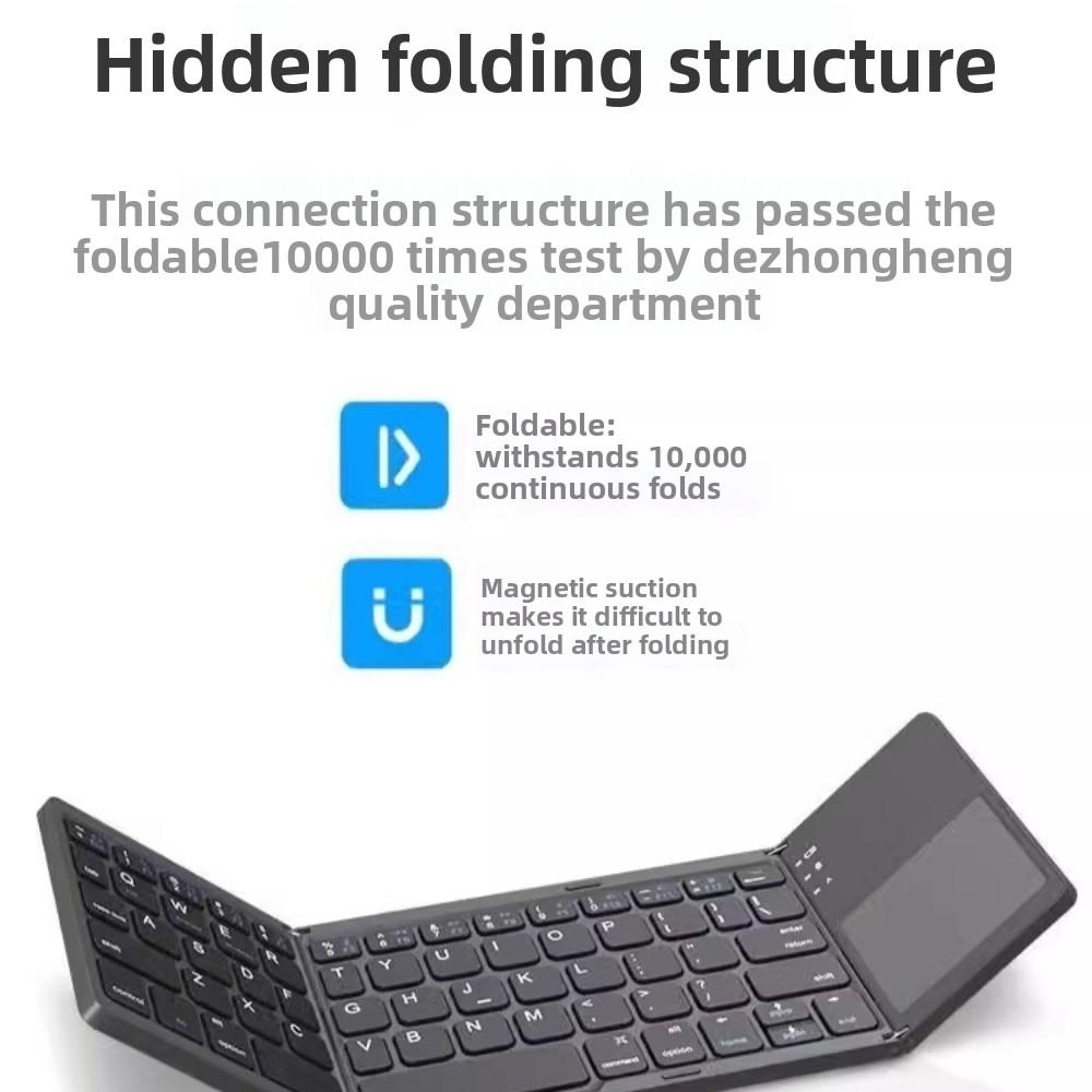 Bluetooth Keyboard Triple Folding Keyboard Is Suitable for iPad, Business Office Mini Mobile Phone Tablet Keyboard, Suitable for All Systems