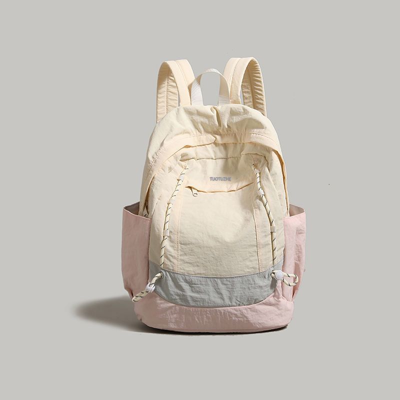 Korean ins contrasting color splicing backpack women's lightweight and versatile junior high school student high school student schoolbag large-capac
