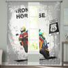 Road Motorcycle Race Sheer Vorhänge für Wohnzimmer Schlafzimmer Tüll Vorhänge Küche Fenster Behandlungen Panel Vorhänge