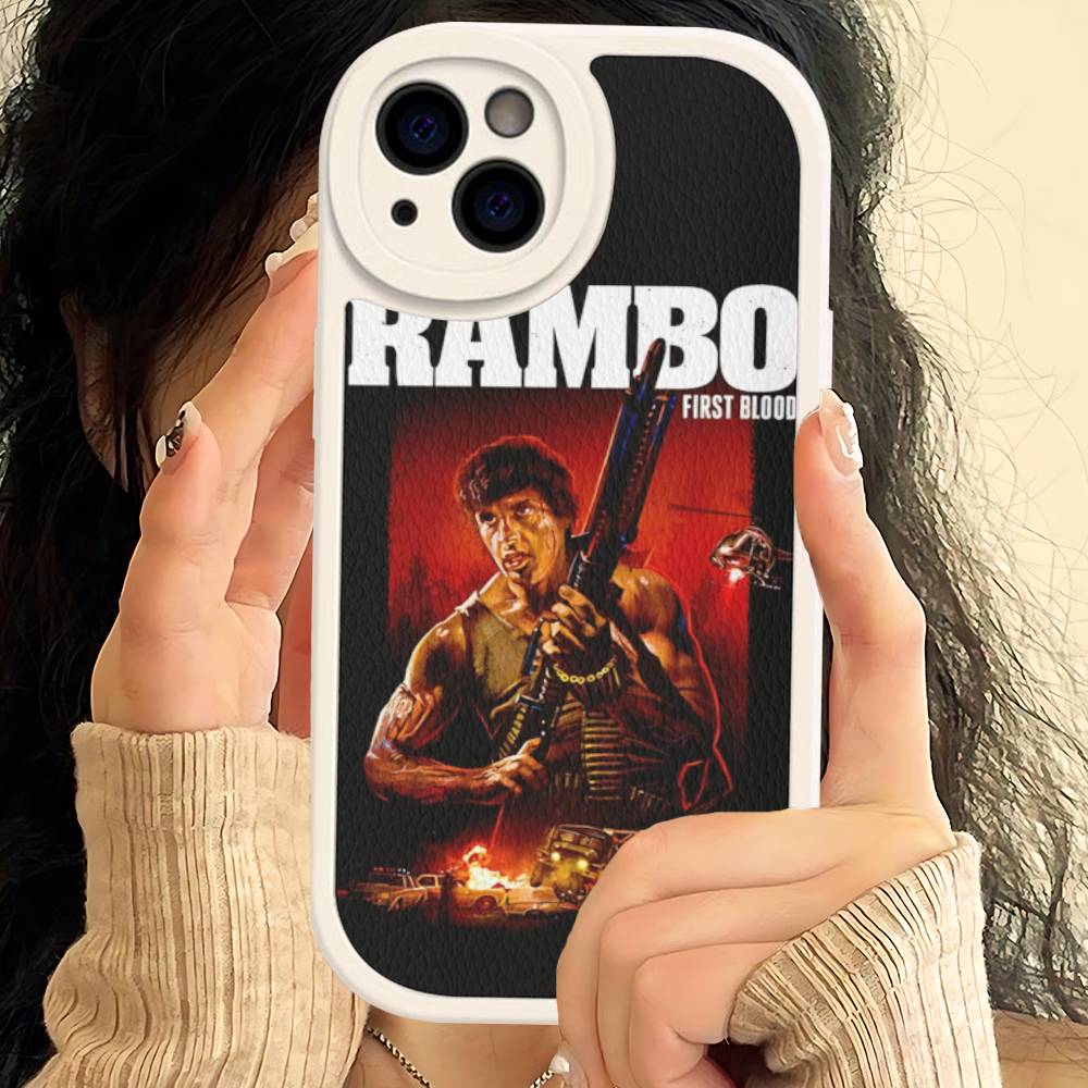 1pc Movie Rambo First Blood Leather Phone Case For IPhone 16 15 14 13 12 11 Pro Max Plus Shockproof Cover