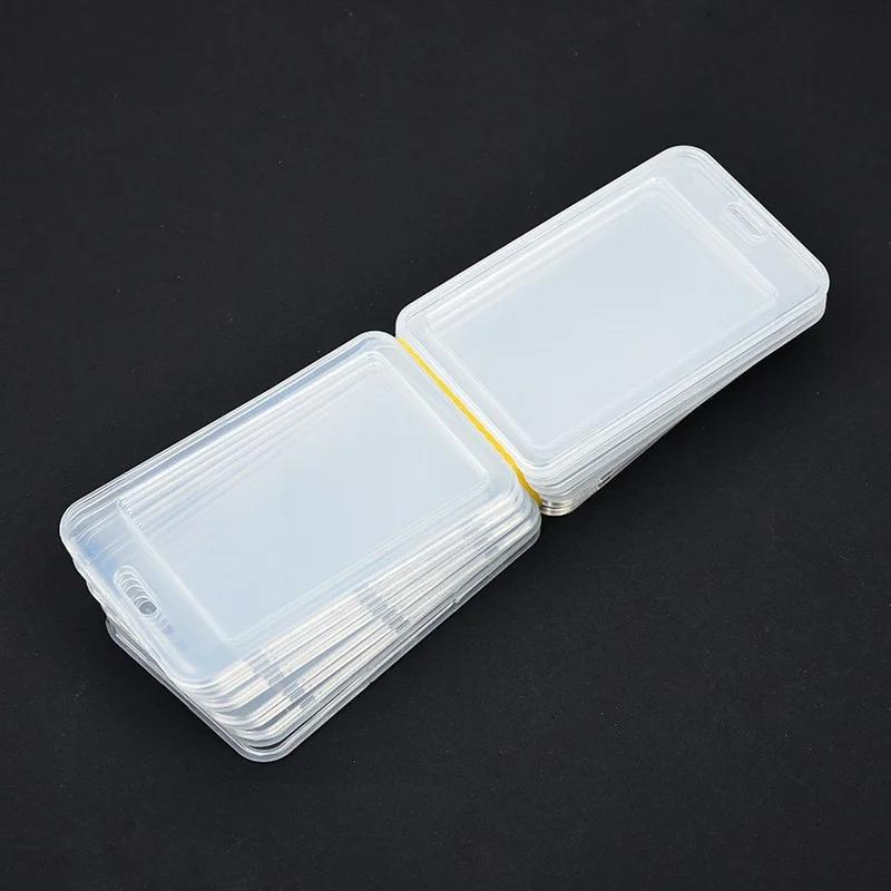 10pcs Transparent Card Cover Sleeves Unisex Work ID Clear Card Holder Protector Cover