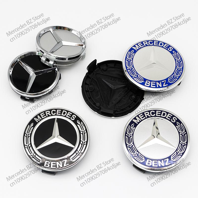 For Mercedes Benz 4pcs 56mm 75mm Car Wheel Center Hub Caps Cover Auto Accessories Mercedes Benz Amg C180 C200 C260 W108 W124 W126 W140 W168 W176