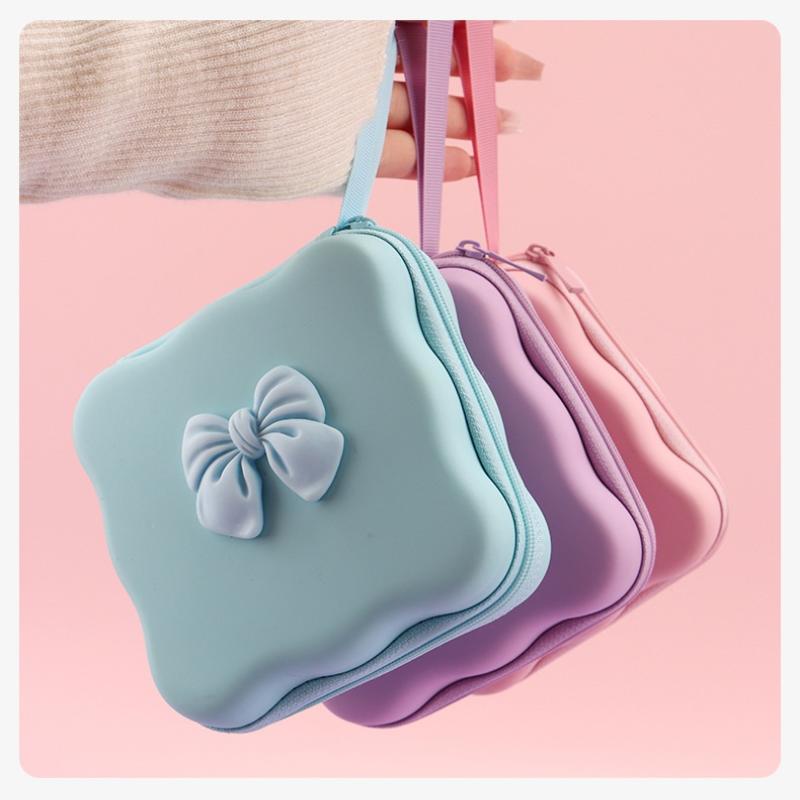 Charger Lid Storage Bag Fashion 3D Heart Design Drop-resistant Protective Case Lightweight Organizer for Office School Travel