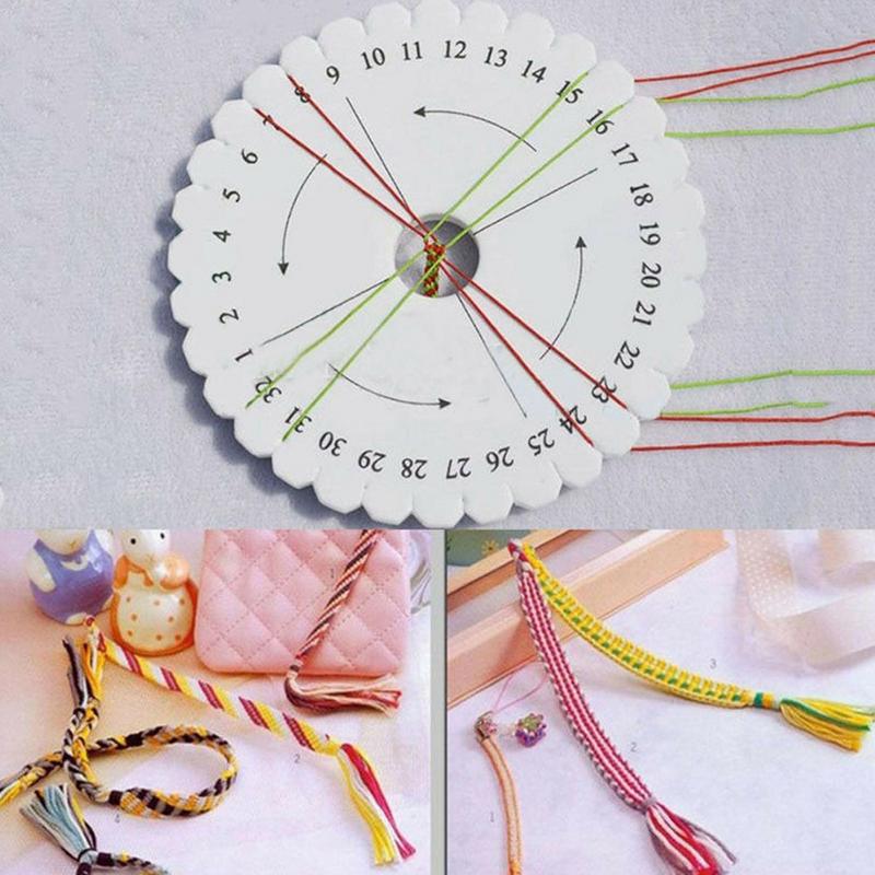 Round Square Bracelet Knitting Braiding Disk Kumihimo Beading Cord Disc Disk Tray Braided Rope Weaving DIY Craft Tools2Pcs