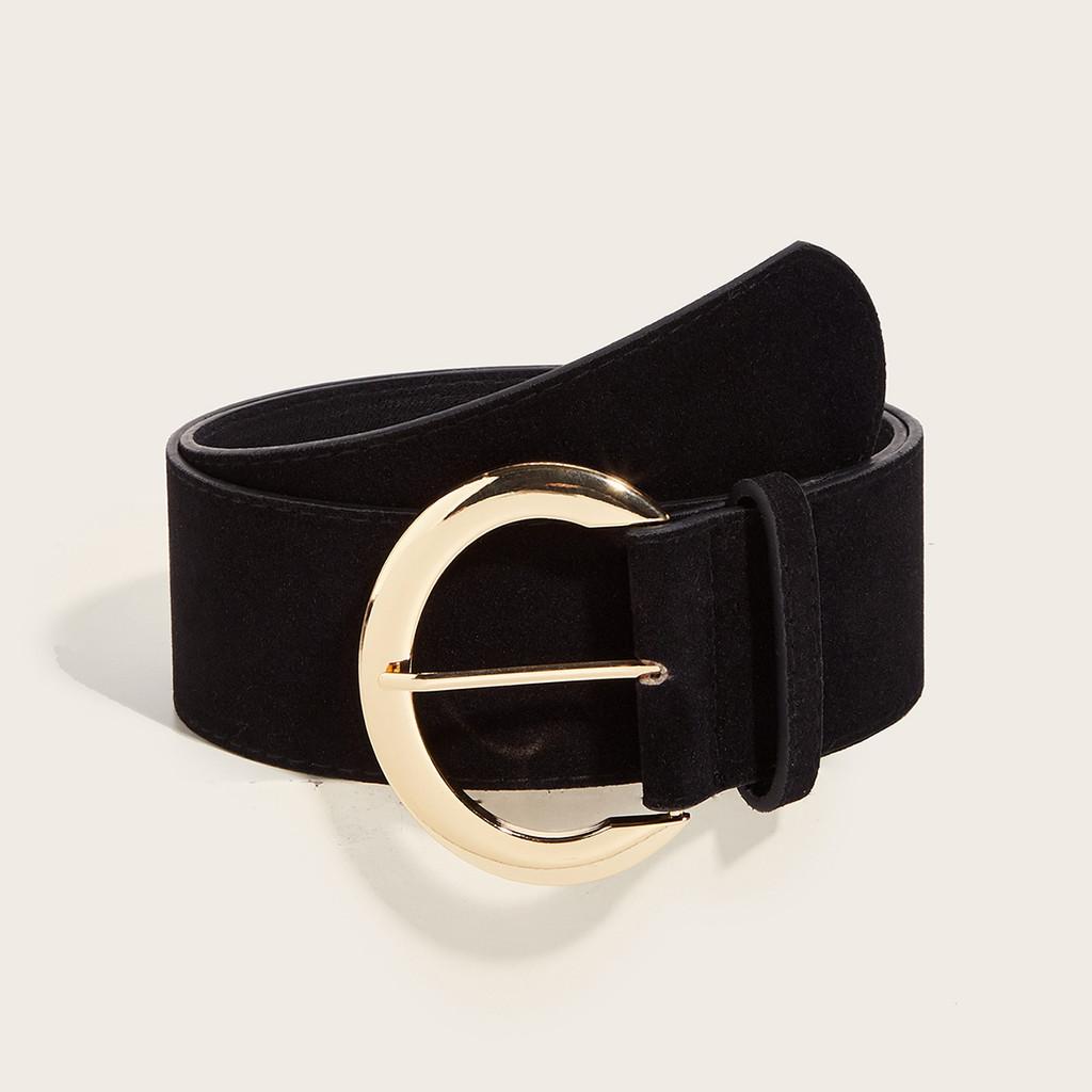 

Retro Chic Wide Waist Belt For Women And Men With Square Buckle And Wool Fabric Style F