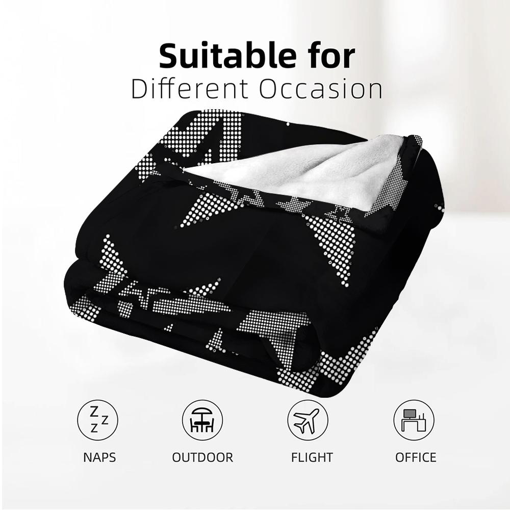 Rhinestone Star Anime Cartoon Flannel Blanket Soft Warm Throw for Bedroom Sofa Car Kids Holiday Gift