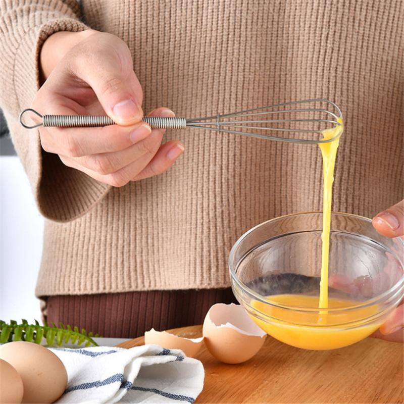 430 Stainless Steel Mini Egg  Beater With Manual Handle Cooking Utensils For Baking Cream Stirring