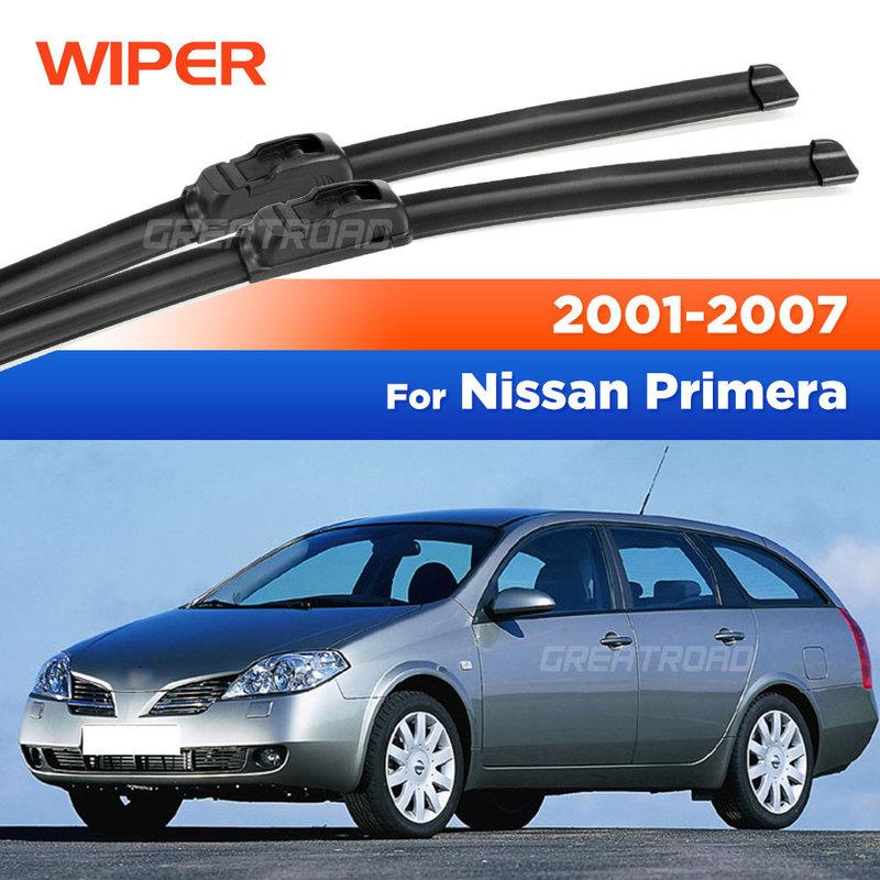 Pour Nissan Primera P12 2001-2007 2002 2003 2004 2005 2006 Essuie-glace Balais d'essuie-glace avant Pare-brise Pare-brise Balayette de fenêtre 26"+19"